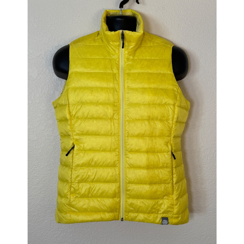 REI Co Op 650 Down Vest Mens Yellow Insulated Puffer Full Zip Lightweight